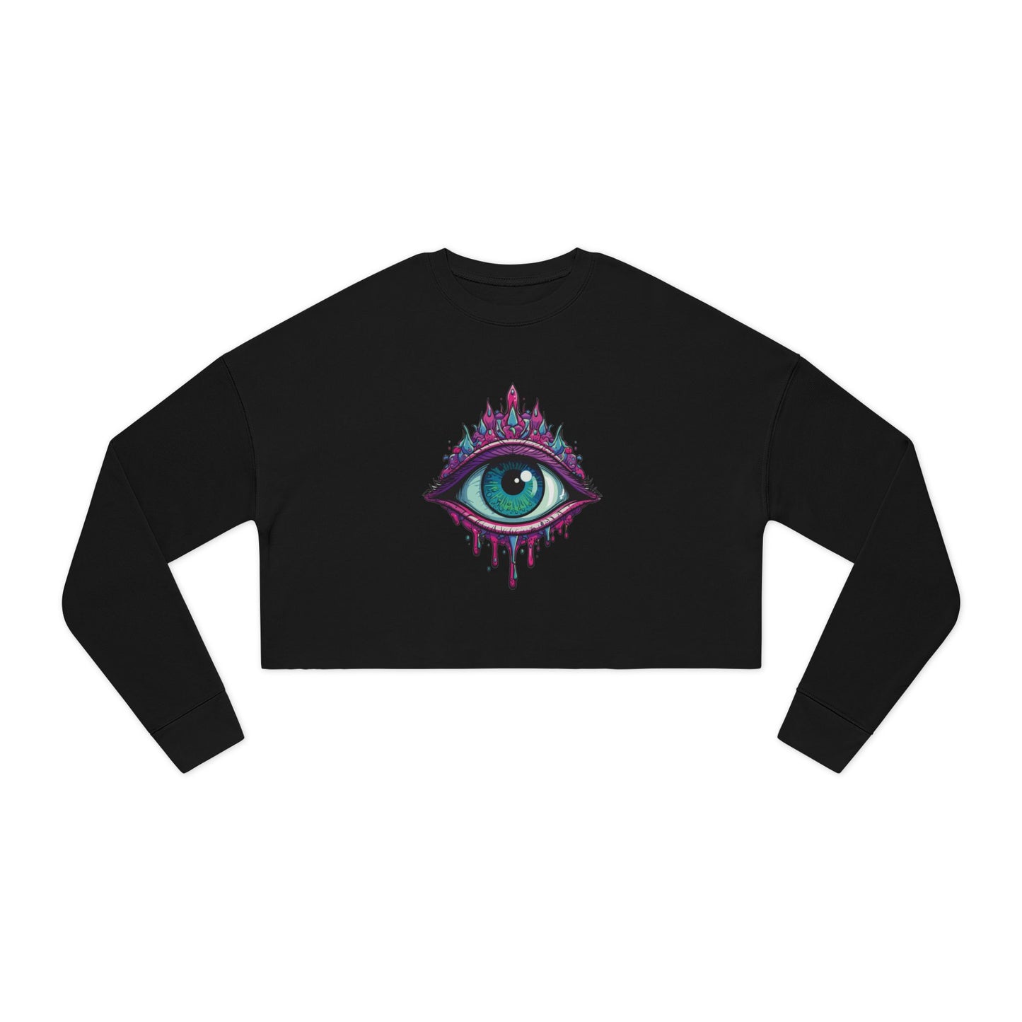Mystical Eye Cropped Sweatshirt, Bohemian Style, Trendy Top, Gift for Her, Cozy Fashion