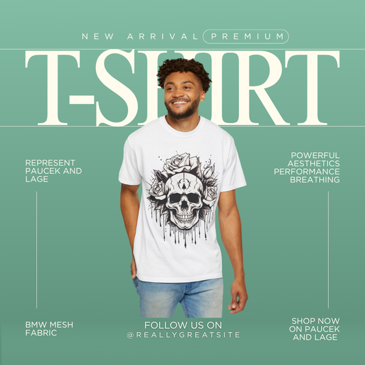 Skull and Roses Graphic Tee, Unisex T-Shirt for Casual Wear, Gothic Apparel, Alternative Fashion, Halloween Outfit, Unique Gift